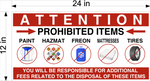 Prohibited Items Sticker